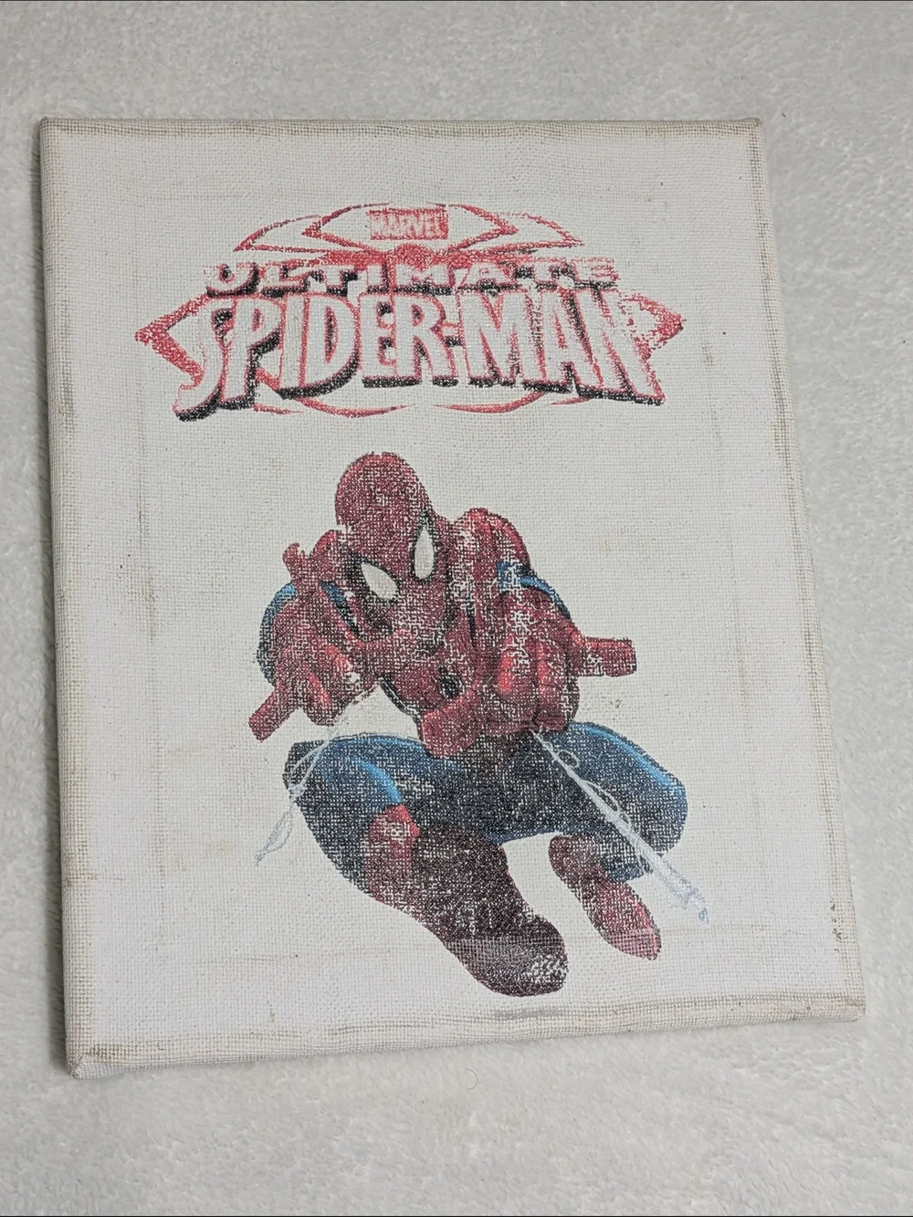 Handmade Marvel Ultimate Spider-Man Canvas Wall Art- Retro Comic Style HTV Print